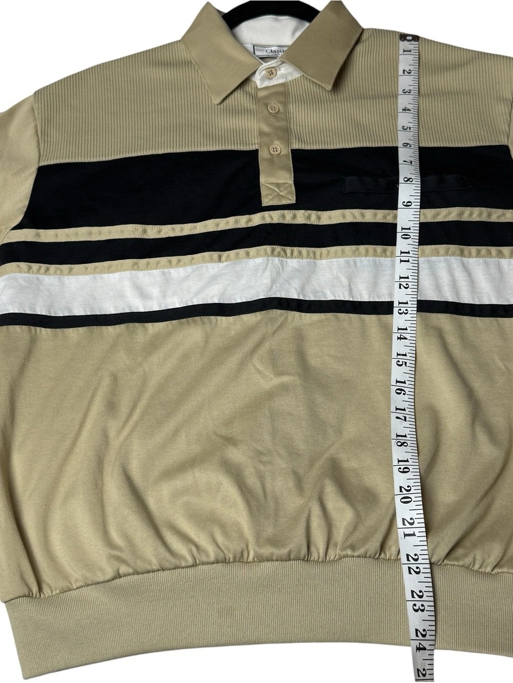 Classics By Palmland Polo Shirt Size M VTG 80s Banded Waist Bowling Golf Tennis - Picture 9 of 10